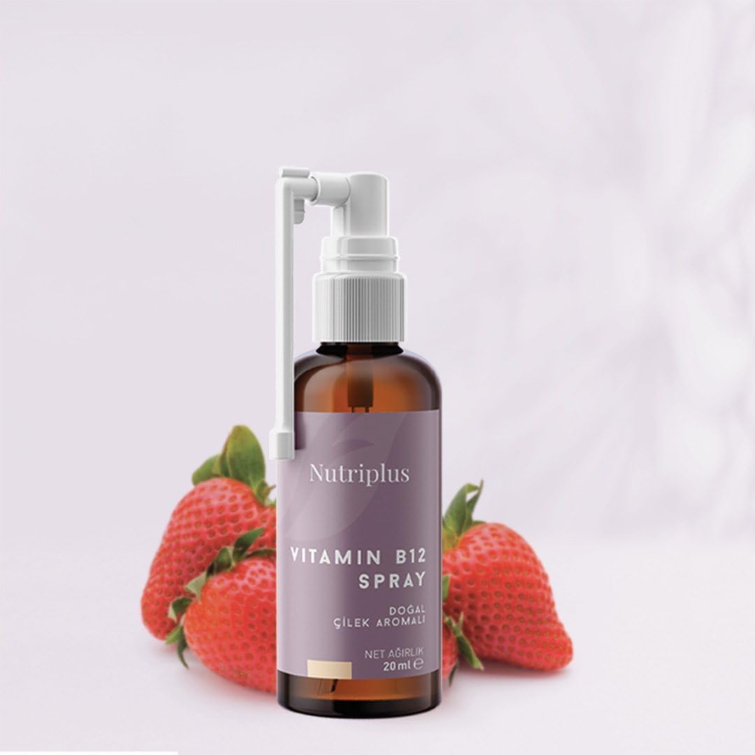 FARMASi Nutriplus Vitamin B12 Spray, Strawberry, 1000 mcg, 20 ml, Vegan - görsel 3