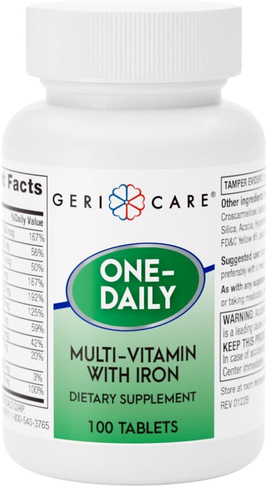 GeriCare One-Daily Multivitamin with Iron, 100 Tablets - görsel 1
