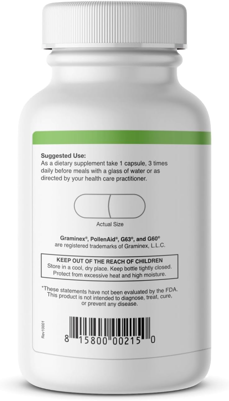 Graminex PollenAid Prostate Supplement - Rye Pollen Extract for Prostate & Urinary Health, 90 Vegetarian Capsules - görsel 2