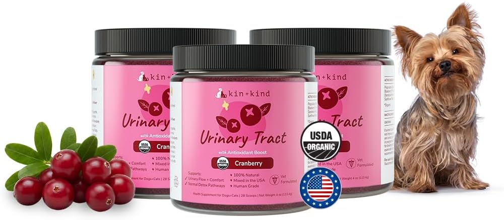 kin+kind Urinary Tract Support Supplement for Dogs and Cats – Organic, Vet-Formulated, 3x8 oz - görsel 10