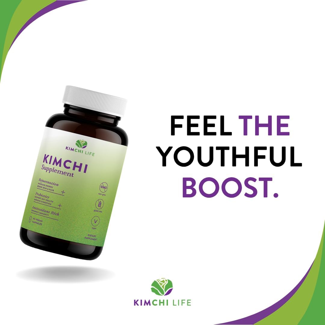 Kimchi Life Fermented Kimchi Capsules – Vegan Probiotic for Gut Health and Immunity - görsel 7