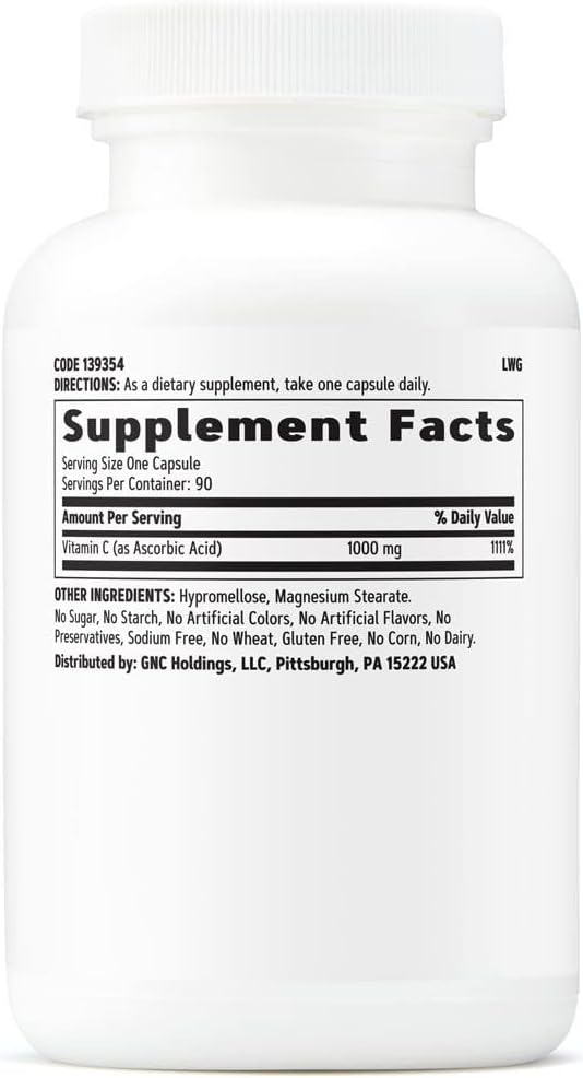 GNC Vitamin C 1000mg Capsules | Immune Support | 90 Capsules - görsel 2