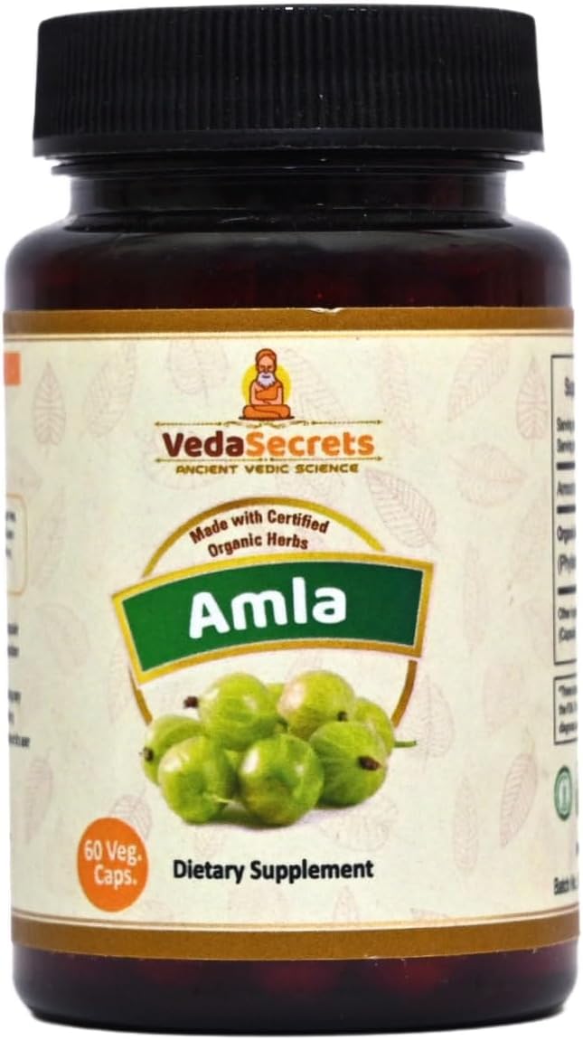 VedaSecrets Organic Amla Capsules - Vitamin C Supplement (60 Count) - görsel 1