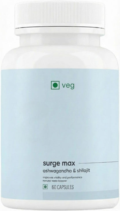 Surge Maxs | Shilajit, Ashwagandha, Gokshura & Safed Musli Capsules | Traditional Ayurvedic Supplement | 60 Capsules