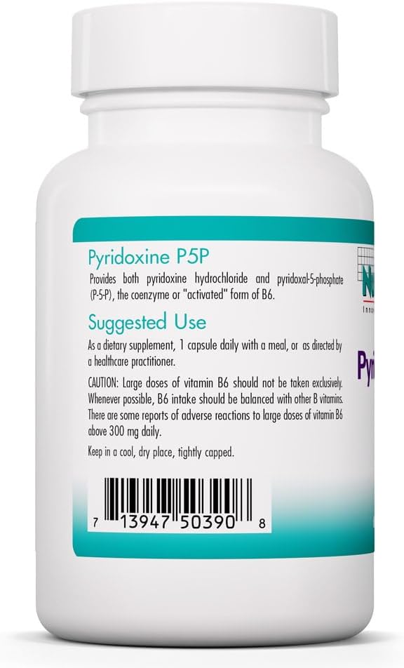 Pyridoxine P5P - Vitamin B6 (Pyridoxal Phosphate) 60 Capsules - görsel 3