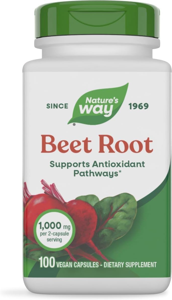 Nature's Way Beet Root 500 mg, 100 Vegetarian Capsules (Pack of 3) - görsel 1