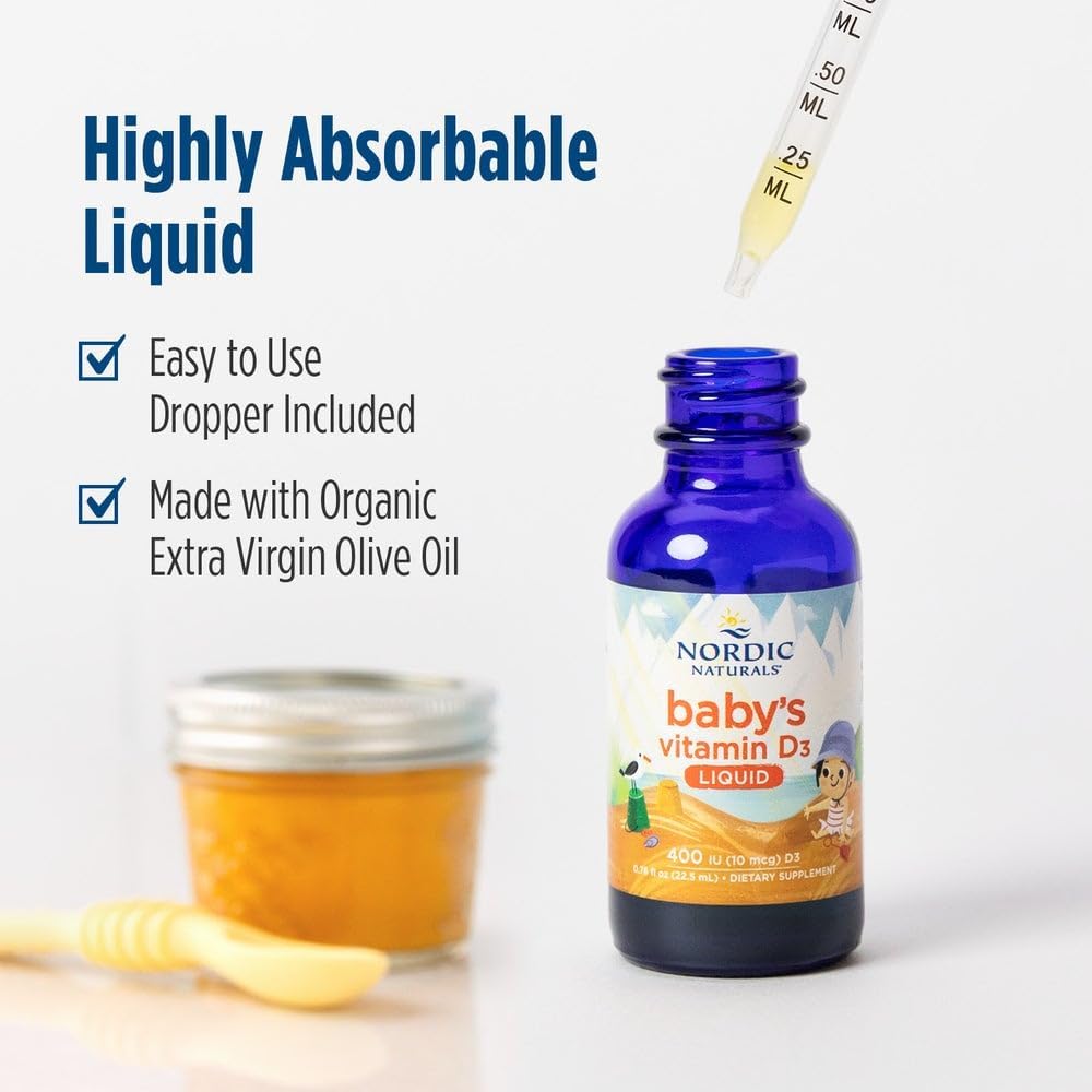 Nordic Naturals Baby’s Vitamin D3, Unflavoured - 22.5 ml - 400 IU - 90 Servings - görsel 4