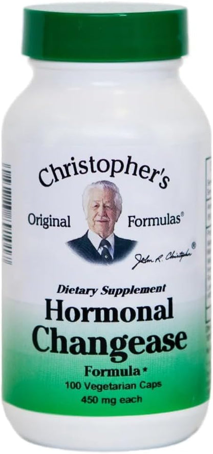 Christopher's Original Formulae Hormonal Changease Formula – Herbal Menopause Support, 100 Vegetarian Capsules