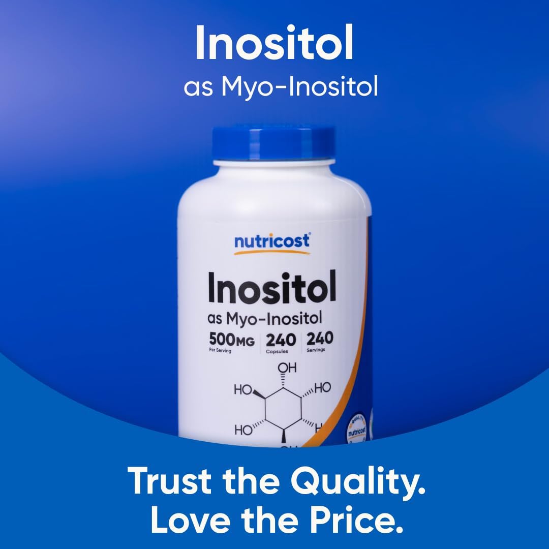 Nutricost Inositol Capsules 500mg, 240 Capsules - Veggie Capsules, Non-GMO, Gluten-free (Myo-Inositol) - görsel 5