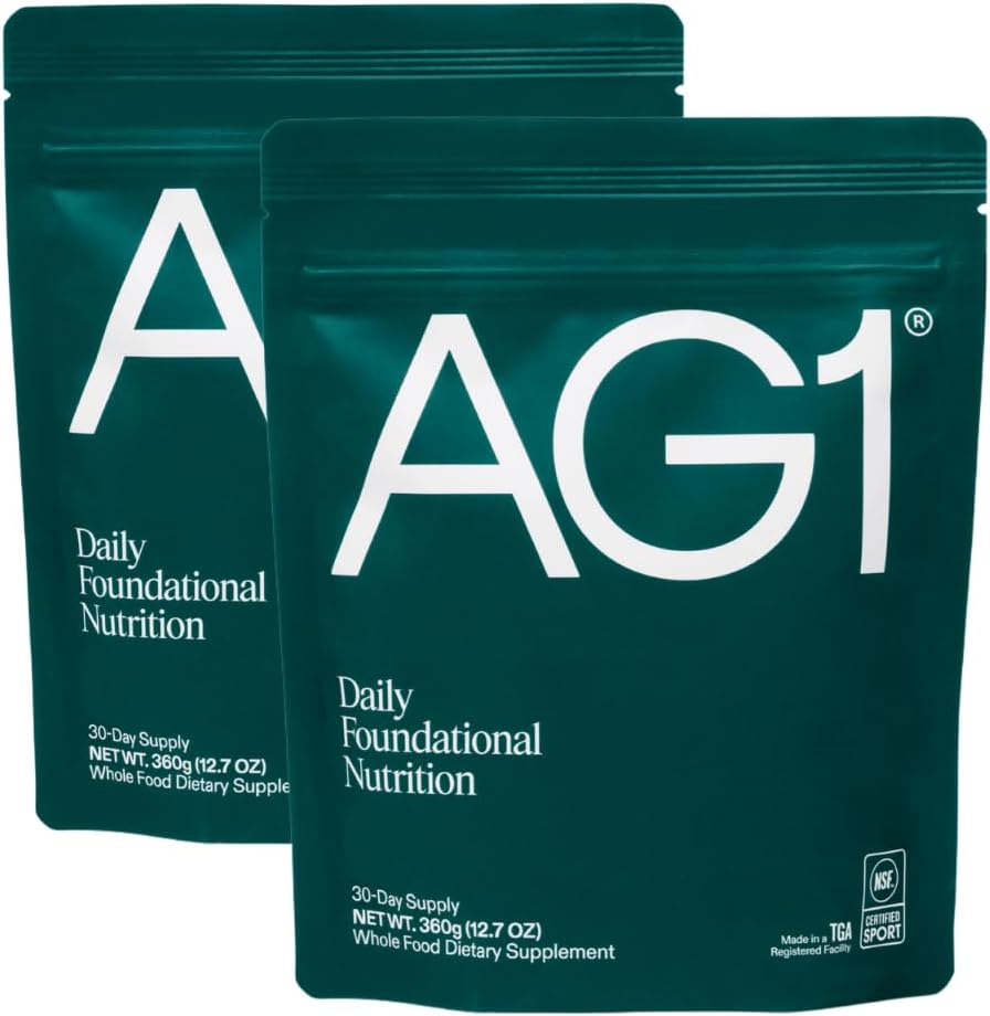 AG1 Greens Powder Food Supplement – Classic Formula, 2-Pack (30 Servings Per Pouch) - görsel 1