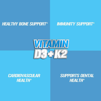 Evlution Nutrition Vitamin D3 & K2 Supplement – 5000IU D3 with 90mcg MK7, 60 Veggie Capsules