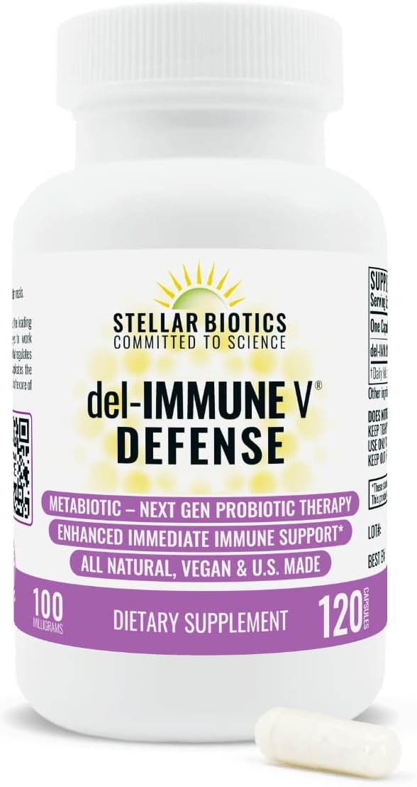 Del-Immune V® Defence - All-Natural Immune Support & Gut Health Metabiotic (120 Caps) - görsel 1