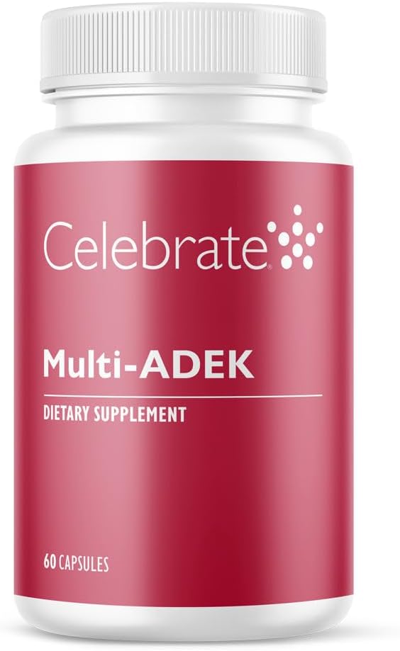 Celebrate Vitamins Multi ADEK Bariatric Multivitamin – Iron Free, 60 Easy-to-Swallow Vegetable Capsules - görsel 1