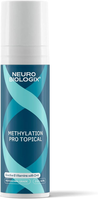 Neurobiologix Methylation Pro Topical for Men and Women - Bioactive B Vitamin Cream with Methylfolate, B6, B12, D3 & K1 - Supports Cellular Energy, Methylation & Nervous System Health - 2 Oz (120 Pumps)