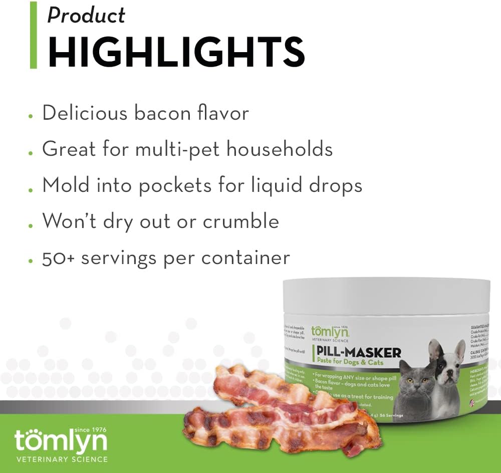 TOMLYN Pill-Masker Original Bacon-Flavoured Paste for Dogs & Cats, 113g (4oz), Pack of 2 - görsel 3