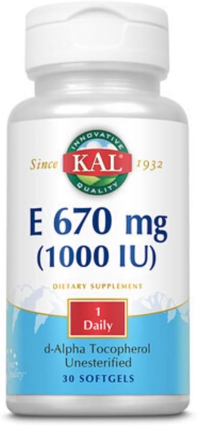 KAL E-1000 D-Alpha Tocopherol 1000 IU Softgels - görsel 1