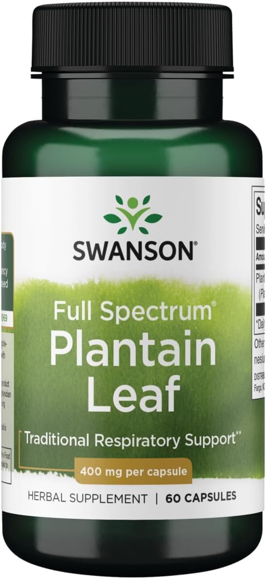 Swanson Full Spectrum Plantain (Leaf) Plantago Major 400 mg 60 Capsules - görsel 1