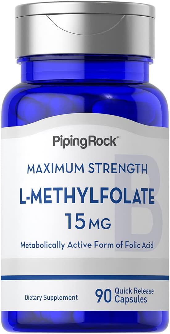 Piping Rock L-Methylfolate 15 mg | 90 Capsules | Maximum Strength | Bioactive Folate Supplement | Non-GMO, Gluten-free - görsel 1
