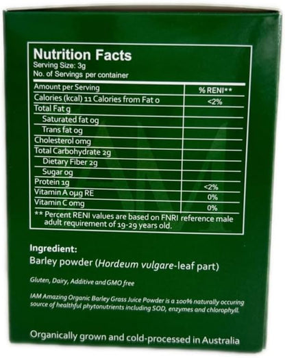 IAM Amazing Pure Barley Powdered Drink Mix from Australia (3 Boxes, 30 Sachets)