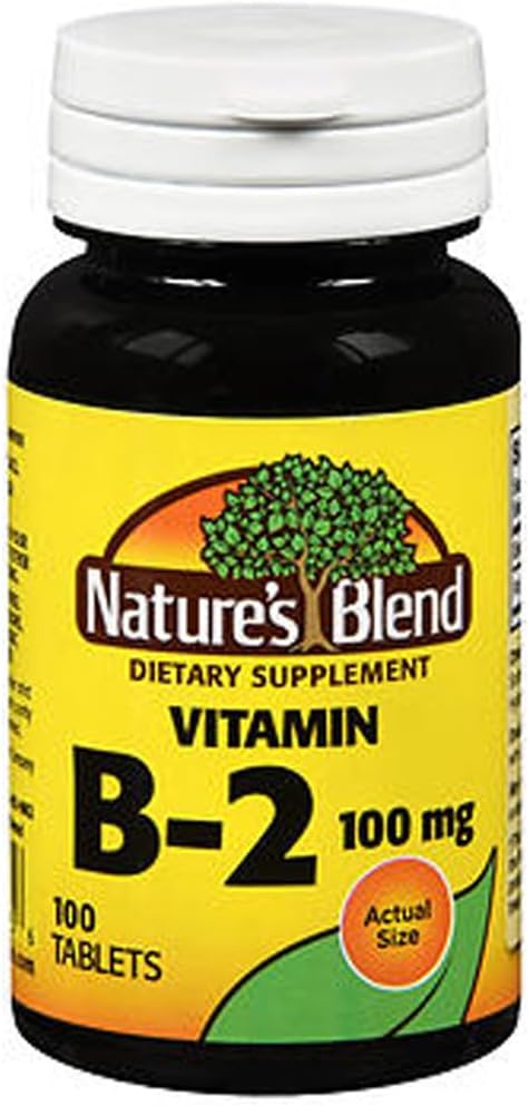 Nature's Blend Vitamin B2 (Riboflavin) 100 mg, 100 Tablets (Pack of 2) - görsel 1