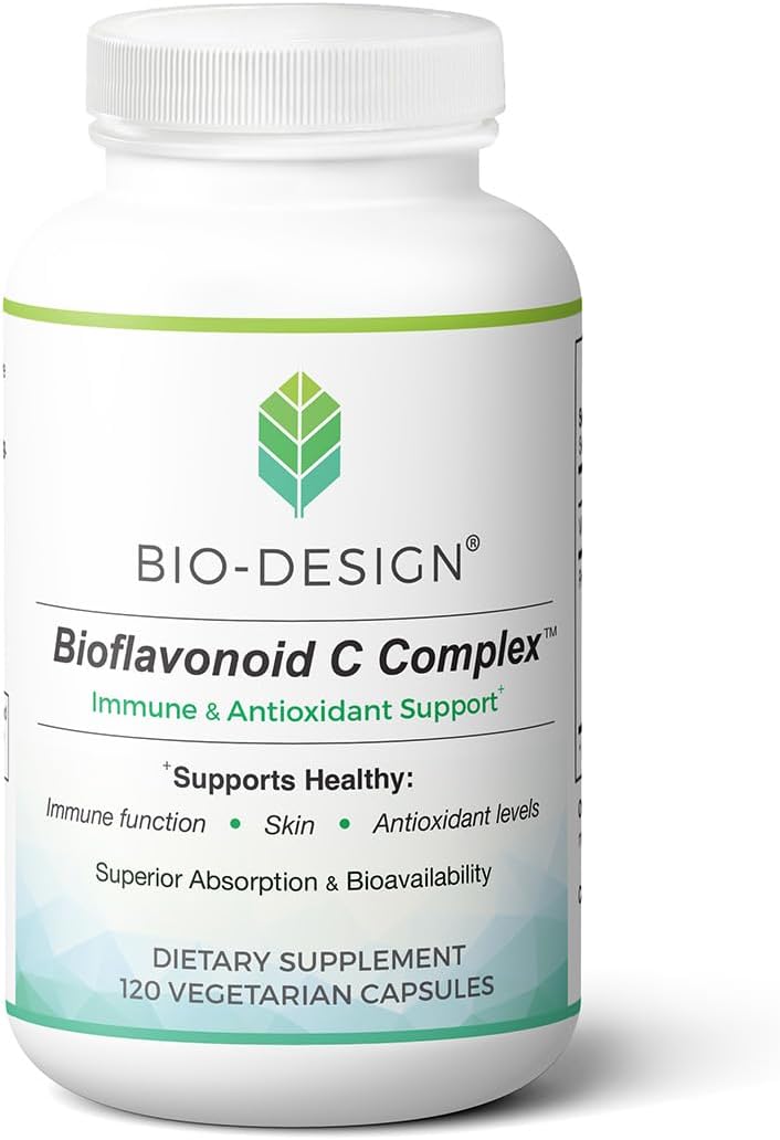 Bio-Design Bioflavonoid C Complex – Immune & Antioxidant Support Supplement with 1000mg Vitamin C, Citrus Bioflavonoids, Rose Hips, Acerola & Rutin – 120 Capsules - görsel 1