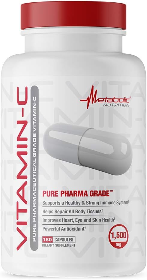 Metabolic Nutrition Vitamin C, 1500mg, Pure Pharma Grade, High Absorption Ascorbic Acid Capsules (90 Caps) – Image 5