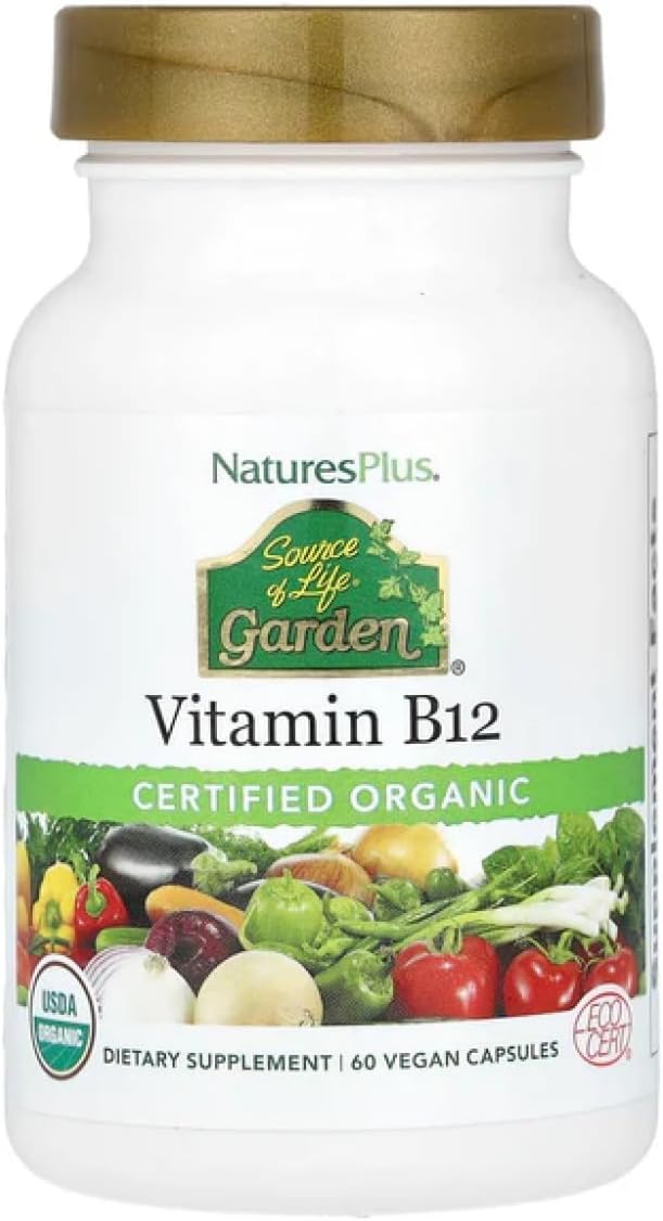 NaturesPlus Source of Life Garden Vitamin B12 - 60 Capsules - görsel 1