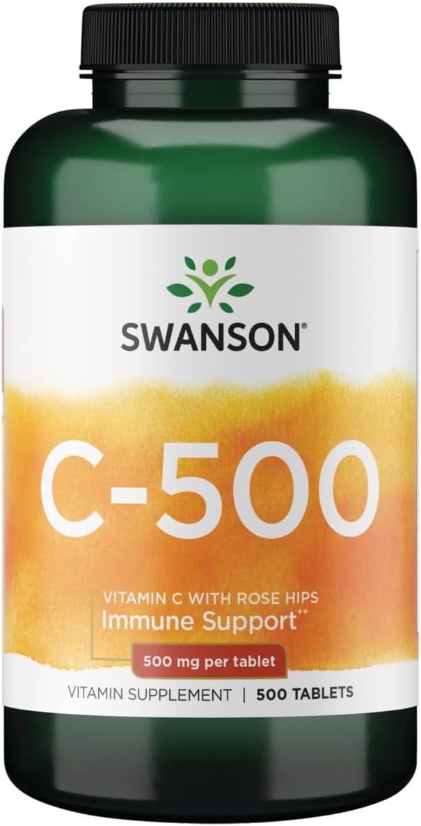 Swanson Vitamin C with Rose Hips, 500 mg, 100 Capsules - görsel 9