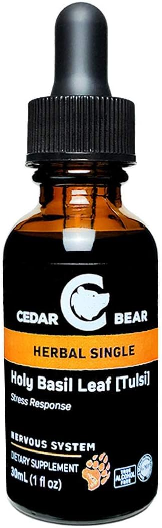Cedar Bear Holy Basil Leaf Liquid Herbal Supplement – Traditional Adaptogen, 30 ml - görsel 1