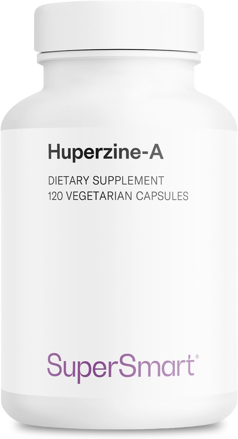 Supersmart - Huperzine-A 100 mcg per Day - Alkaloid Extract Supplement | Non-GMO & Gluten-free - 120 Vegetarian Capsules - görsel 1