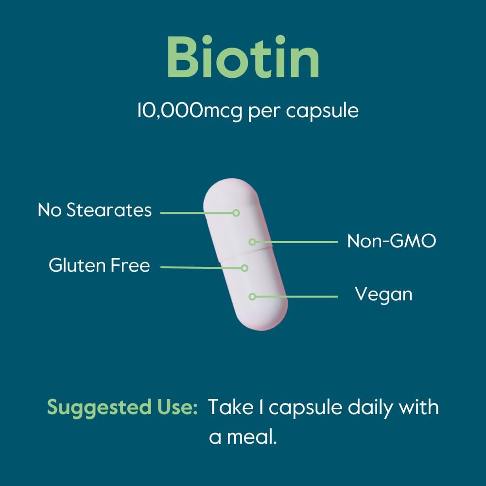 BESTVITE Biotin 10,000mcg - 240 Vegetarian Capsules (UK) - görsel 6