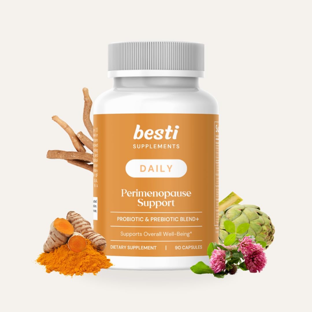 Besti Supplements Daily Perimenopause Support – Probiotic & Prebiotic Blend – Supports Overall Wellbeing – 90 Capsules - görsel 1