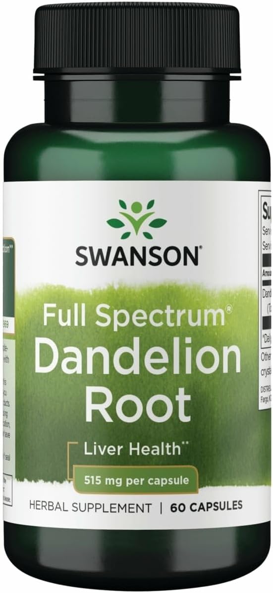 Swanson Dandelion Root 515 mg, 60 Capsules - görsel 1