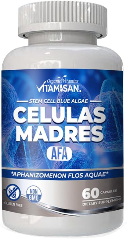 VITAMISAN Celulas Madres Stem Cell Blue Algae AFA Capsules – 60 Capsules (Pack of 8)