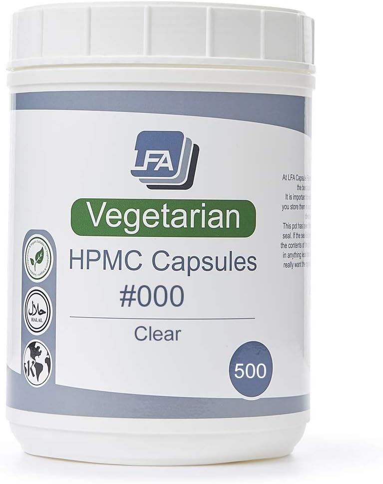 Empty Vegan Capsules Size 000 - 500 Count Clear HPMC Capsules - görsel 1