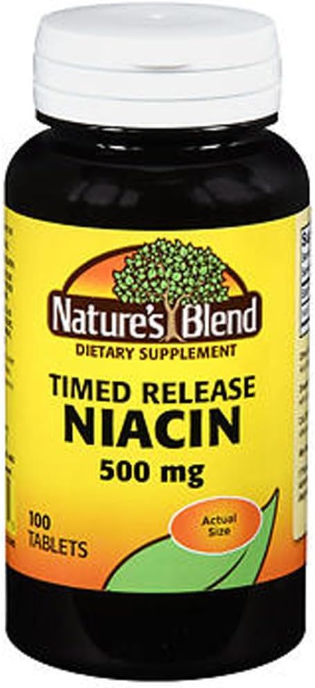 Nature's Blend Niacin Timed Release 500 mg, 100 Tablets - görsel 1