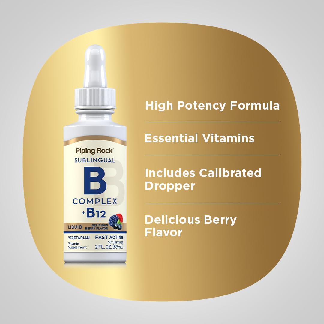 Vitamin B Complex with B12 Liquid Drops, 1200 mcg, 60 ml - görsel 4
