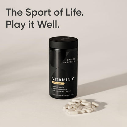 Sports Research High Potency Vitamin C 1000mg - Vegan, Non-GM, Gluten-free - 240 Veggie Capsules