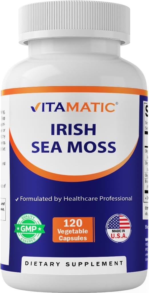 Vitamatic Irish Sea Moss – 120 Vegetarian Capsules with Bladderwrack & Burdock Root - görsel 1