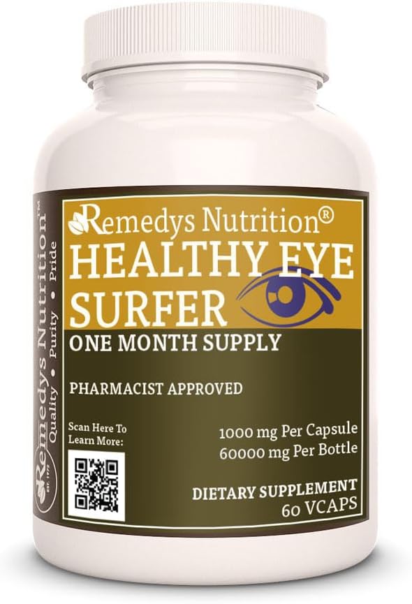 Remedy's Nutrition Healthy Eye Surfer - Herbal Eye Support Supplement, 60 Vegan Capsules (Two Month Supply) - görsel 1