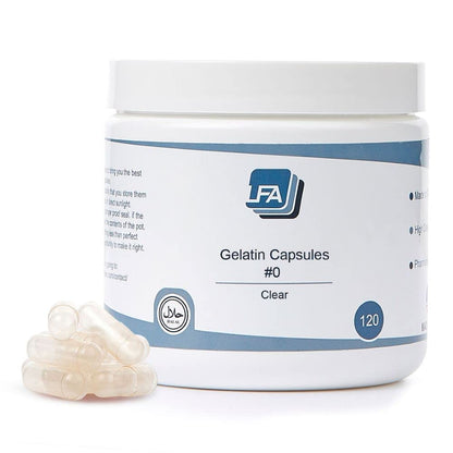 Empty Capsules Size 0 (120 Capsules) - Halal Beef Gelatine Capsules for DIY Filling