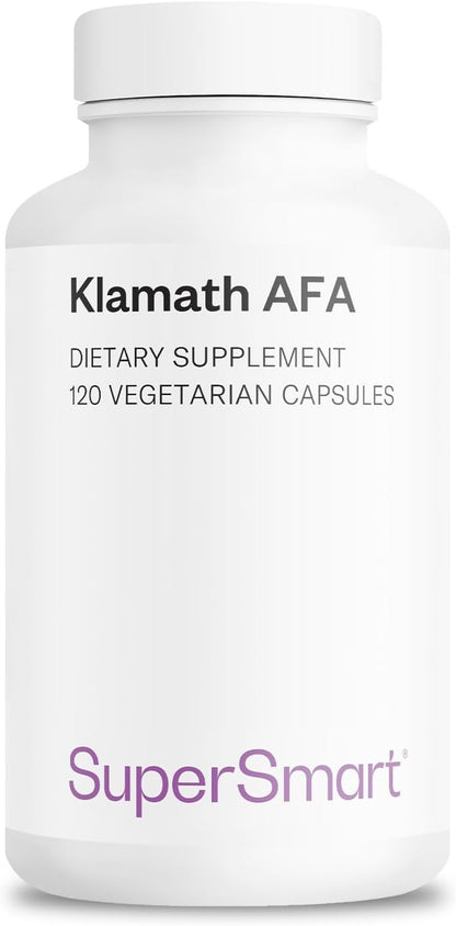 Supersmart AFA Extract 1000 mg per Day (Patented) - Aphanizomenon Flos-Aquae - Blue-Green Algae Supplement | Non-GMO & Gluten-Free - 120 Vegetarian Capsules