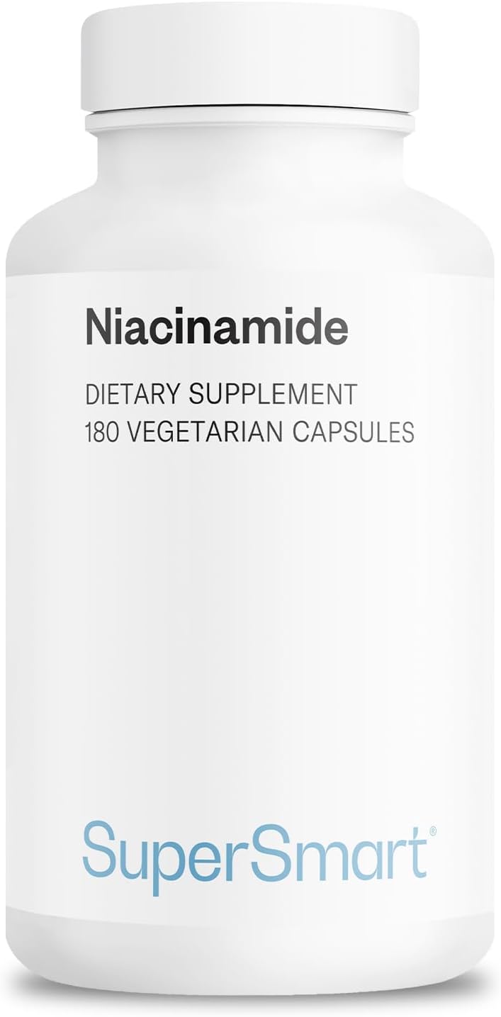 Supersmart - Niacinamide Supplement 2000mg per Day (Nicotinamide) - Flush Free Vitamin B3 Niacin | Non-GMO & Gluten-free - 180 Vegetarian Capsules - görsel 1