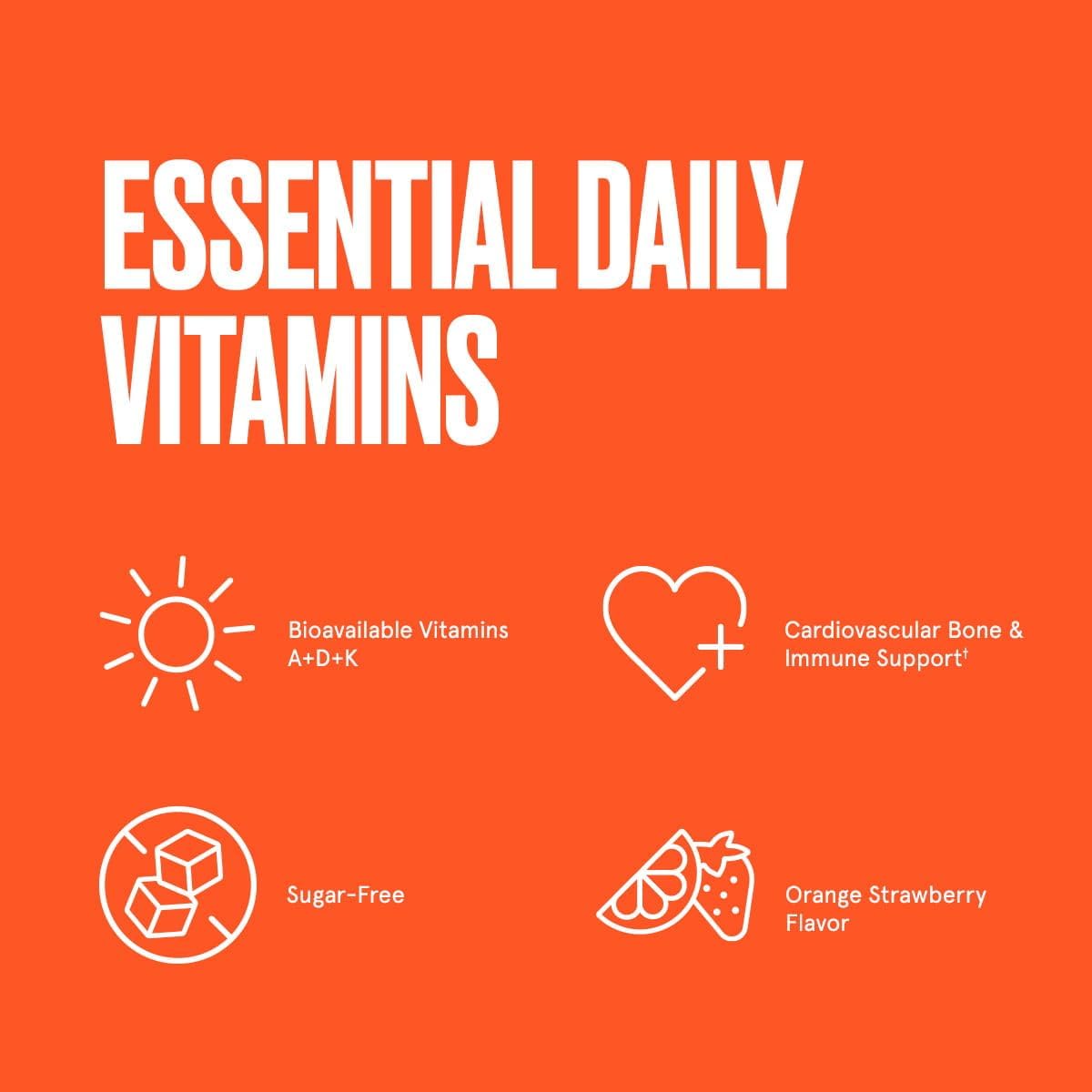Bulletproof Sugar-Free Orange & Strawberry Vitamins A, D & K Gummies - görsel 4