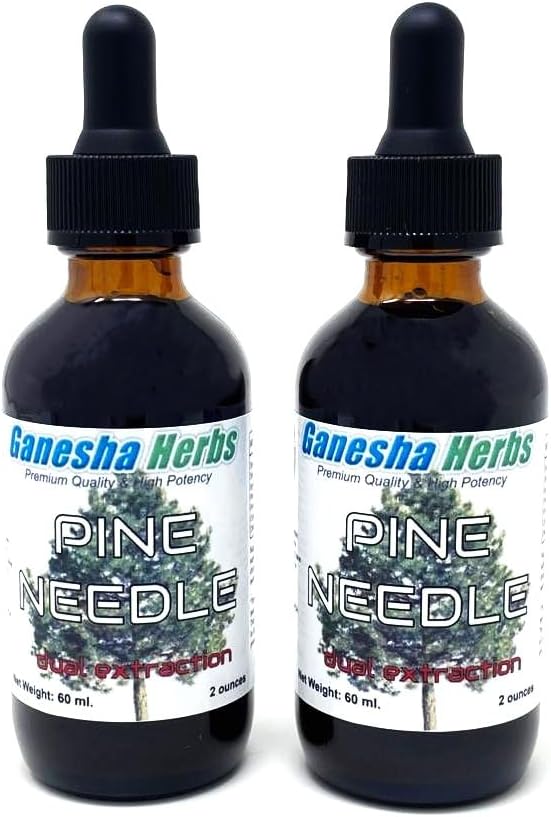 Ganesha Herbs Pine Needle Liquid Tincture – Dual Extract with Shikimic Acid, 59 ml (Pack of 2) - görsel 1