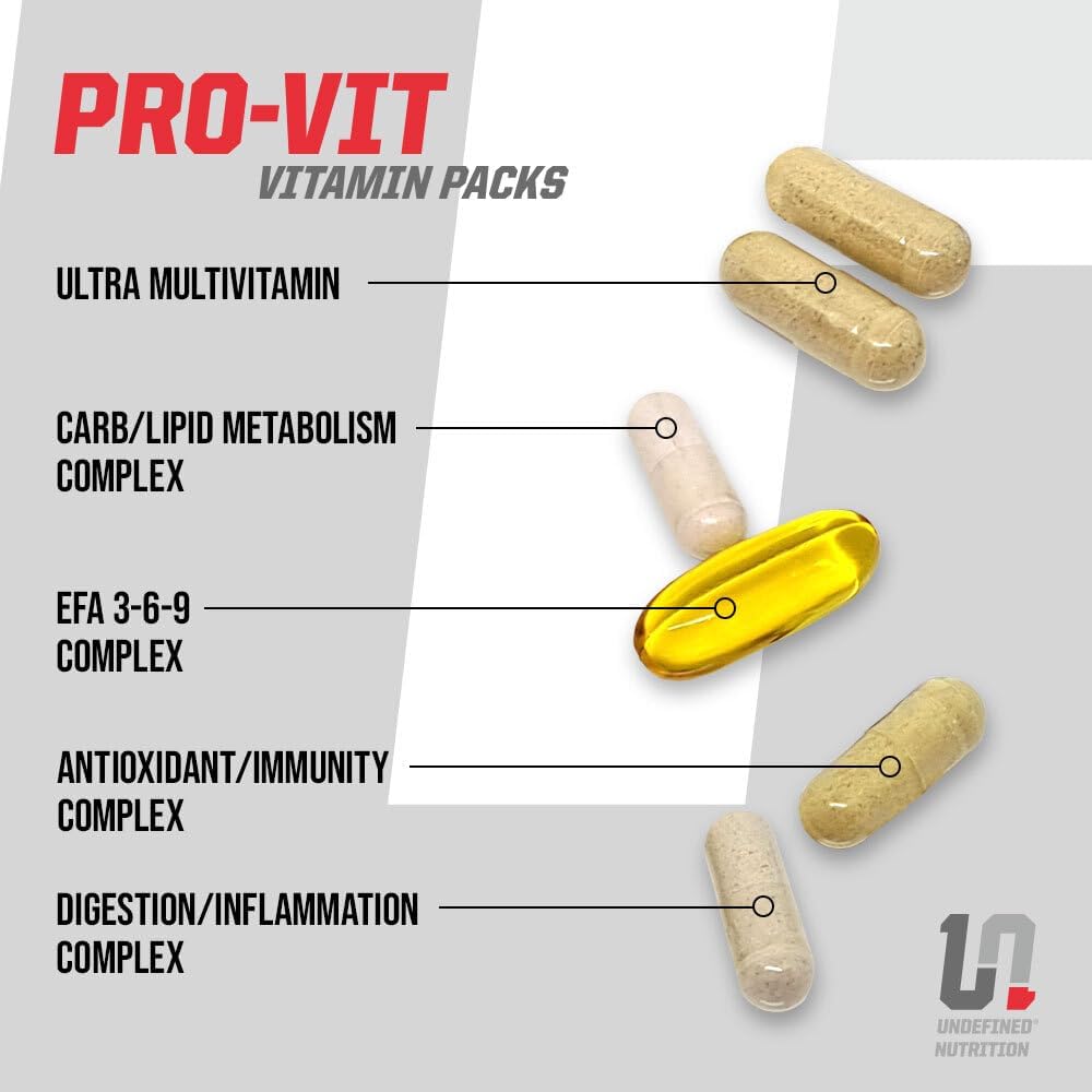 Undefined Nutrition Pro-VIT by Brian Shaw – All-in-One Vitamin & Mineral Supplement Pack (30 Day Supply) - görsel 3