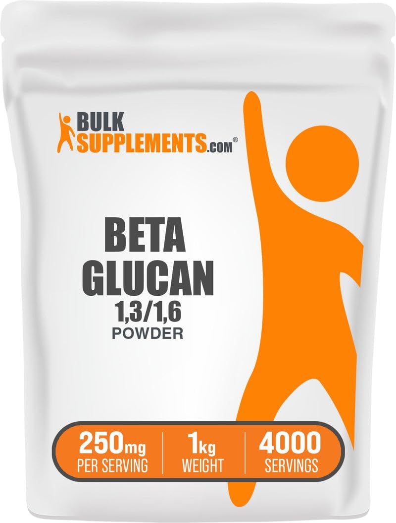 Beta Glucan Powder - 1,3/1,6, 250mg per Serving, 1kg (Approx. 400 Servings) - Vegan & Gluten-free Supplement - görsel 1