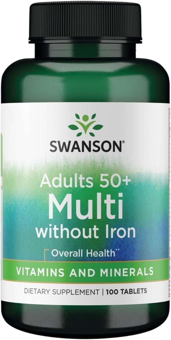 Swanson Geromulti Without Iron – Multivitamin for Seniors, 100 Tablets - görsel 1