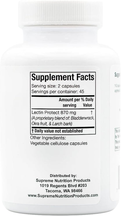 Supreme Nutrition Lectin Protect, 90 Pure Herbal Combination Vegetarian Capsules – 2 Pack