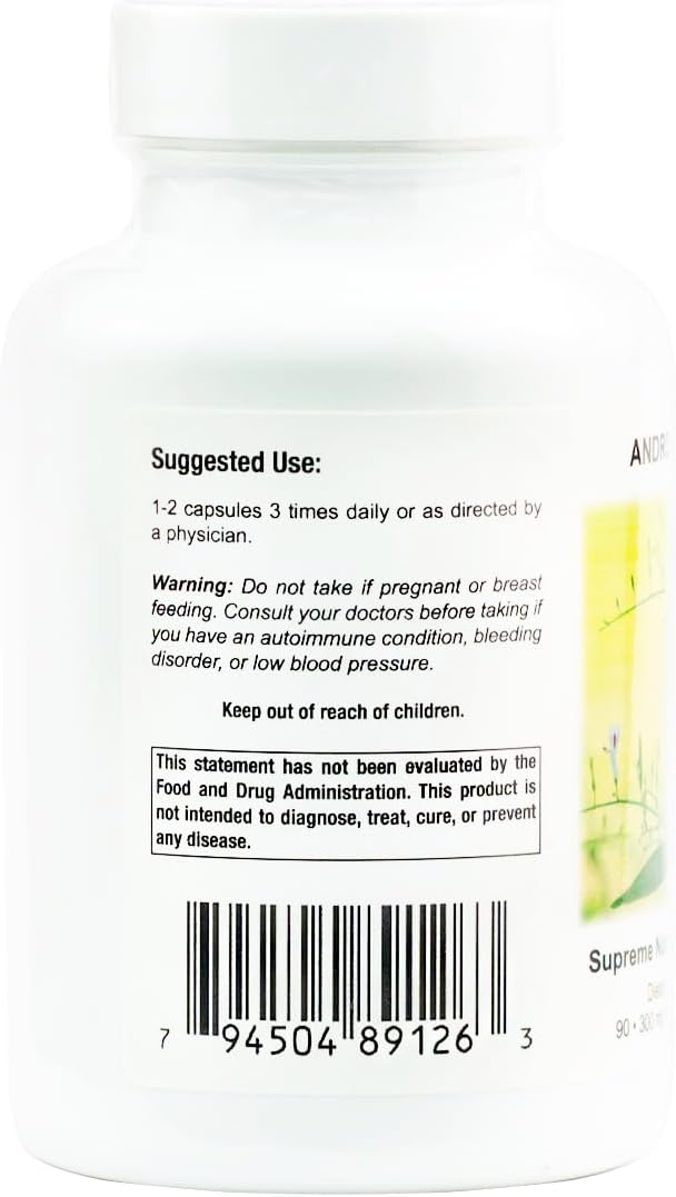 Supreme Nutrition Andrographis, 90 Pure Green Chiretta Vegetarian Capsules - görsel 3